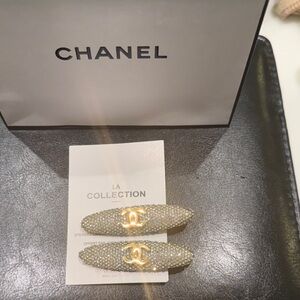 CHANEL Sparkling Gold Hair Clips